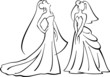 brides- vector line drawings