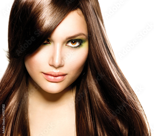 Photo: Beautiful Brunette Girl. Healthy Long Brown Hair Beautiful Brunette Girl. Healthy Long Brown Hair
