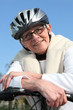 senior woman on a bike
