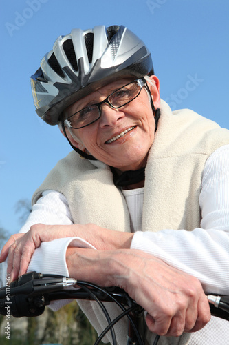 Photo: senior woman on a bike senior woman on a bike