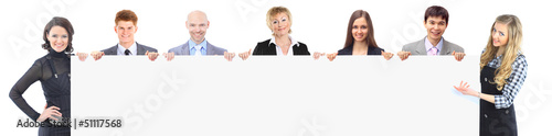 Photo: group of young smiling business people. group of young smiling business people.