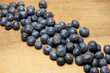 Diagonal line of blueberries