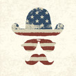 Grunge american flag themed retro fun elements. Vector, EPS10