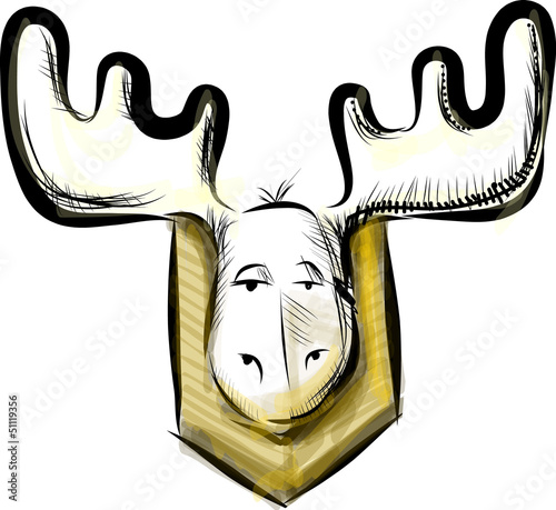 Vector: Deer head sketch vector illustration Deer head sketch vector illustration