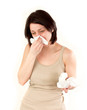 woman sneezing