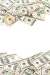 Dollar banknotes isolated over white with copy space