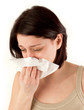 woman sneezing