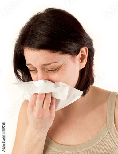 Photo: woman sneezing woman sneezing