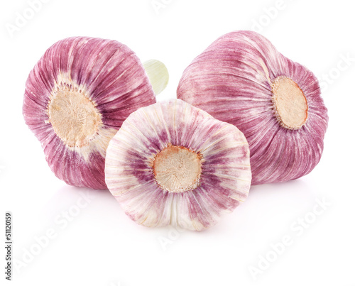 Photo: Garlic isolated on white background Garlic isolated on white background
