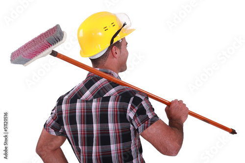 Photo: Workers with brush Workers with brush