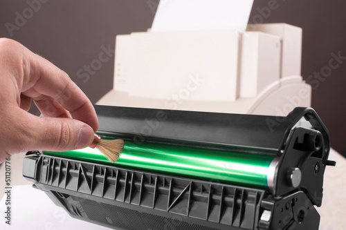 Photo: Cleaning printer toner cartridge Cleaning printer toner cartridge