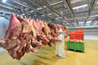 canvas print picture - Kühlhaus Lagerung im Schlachthaus // cold store food industry