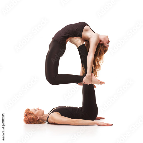 Photo: paired yoga on a white background paired yoga on a white background