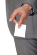 man giving a business card