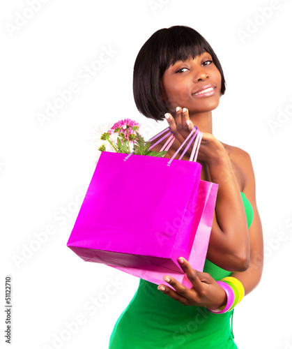 Photo: African female with shopping bag African female with shopping bag