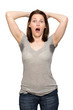 Woman sweating very badly under armpit
