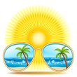 Sunglasses With Palmtree Reflexion-Occhiali da sole ai Tropici