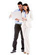 Business couple with a laptop