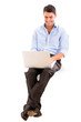 Business man using a laptop