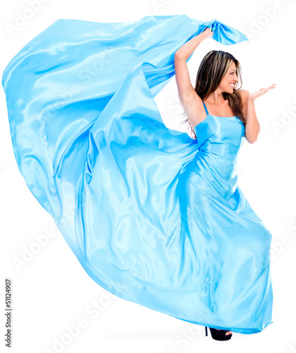 Photo: Woman in a beautiful long dress Woman in a beautiful long dress
