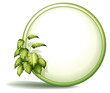 A round empty template with plants