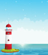 A lighthouse in the middle of the sea