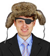 Russian pirate in business - isolated on white background