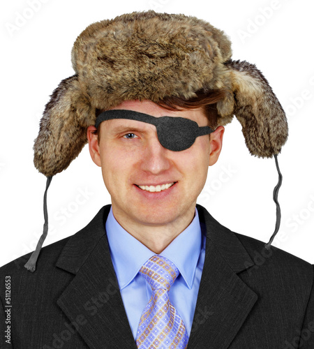 Photo: Russian pirate in business - isolated on white background Russian pirate in business - isolated on white background