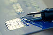 Credit card and pen