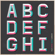 Alphabet vintage color style. 