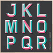 Alphabet vintage color style. 