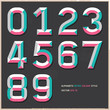 Alphabet number vintage color style. 