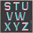 Alphabet vintage color style. 
