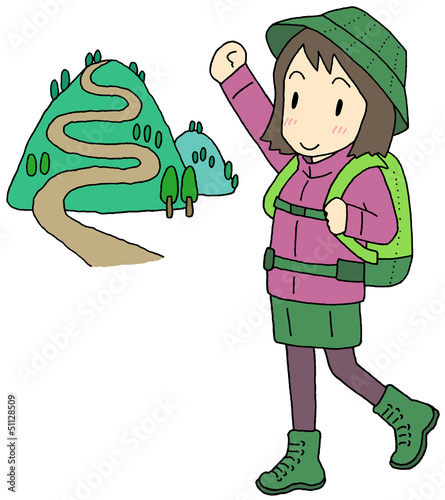 Illustration: 登山 女性 登山 女性