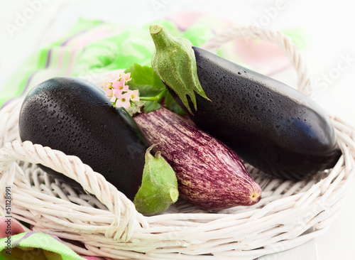 Photo: fresh aubergines fresh aubergines
