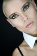 closeup beautiful woman with short hair