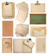 set of various old paper sheets