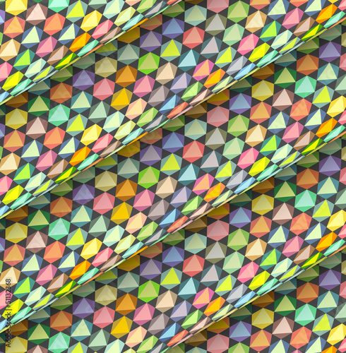 Illustration: fish scale diagonal tiled multiple color roll shape fish scale diagonal tiled multiple color roll shape