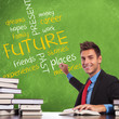 man writes future concepts