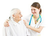 doctor taking care of an old lady