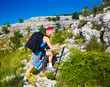 Sporty teenager in mountains