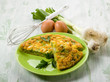 omelette with onions and leek