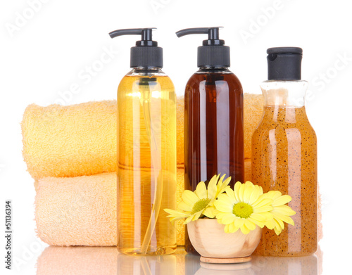 Photo: Set for care of a body isolated on white Set for care of a body isolated on white