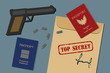 Top secret - espionage and military operation concept