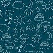 Weather symbols seamless vector background