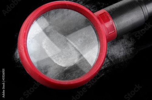Photo: Fingerprint close-up isolated on black Fingerprint close-up isolated on black