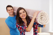 Young couple moving to new house