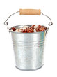 Bucket with beans isolated on white