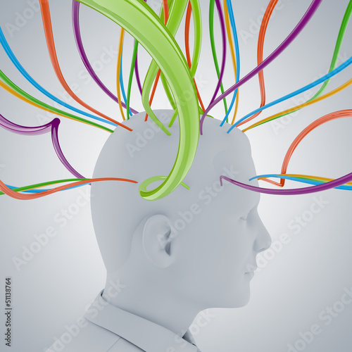 Illustration: Mensch und Information / Informationsflut - 3D Illustration Mensch und Information / Informationsflut - 3D Illustration