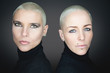 beautiful women with short hair wearing black turtleneck